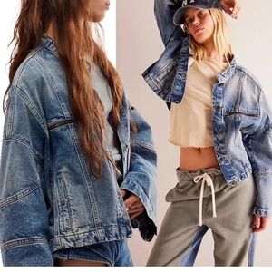 Free People/ We The Free Dia Denim Blue Jean Jacket Size X-Small and Large